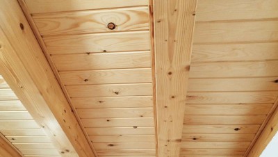 Techo de madera con vigas